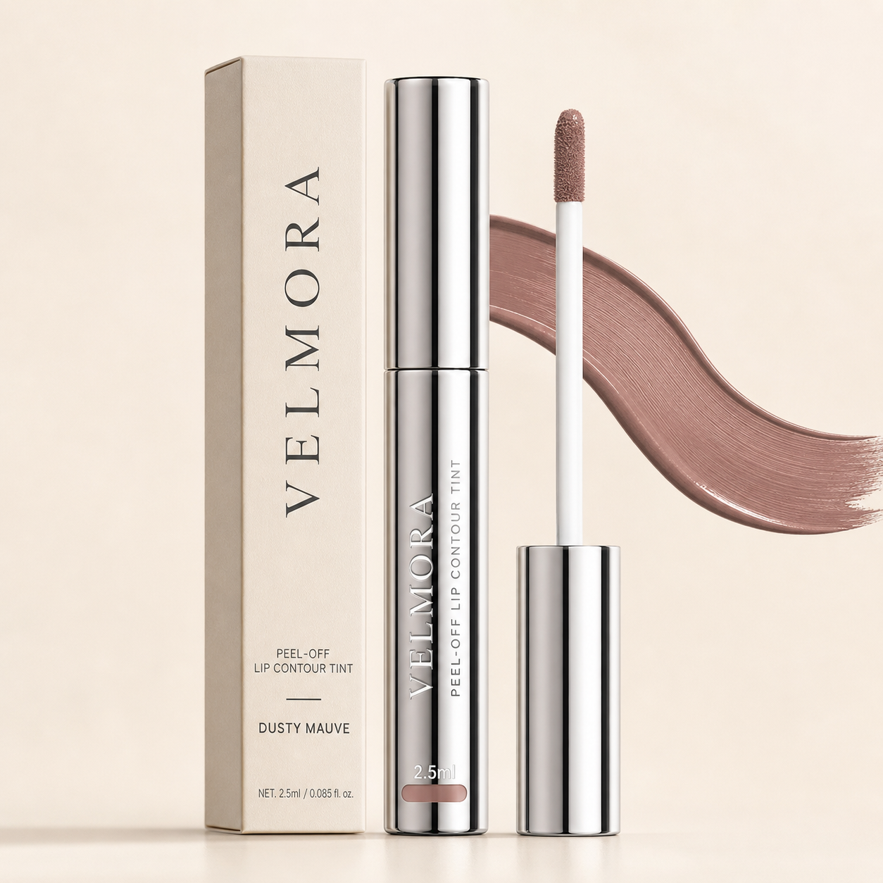 Velmora Peel-Off Lip Tint™ Dusty Mauve