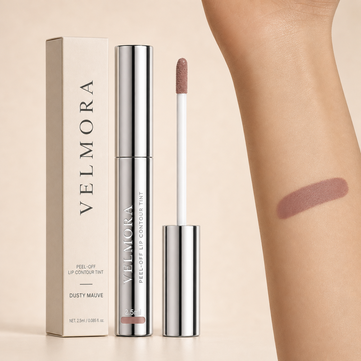 Velmora Peel-Off Lip Tint™ Dusty Mauve